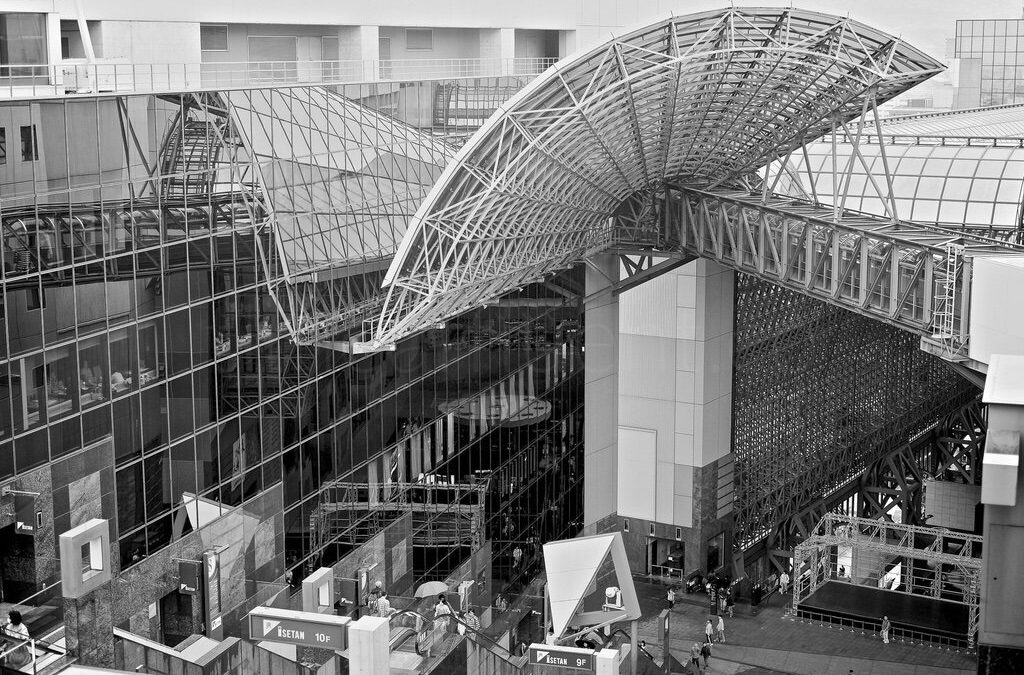 Kyoto Station in Black and White