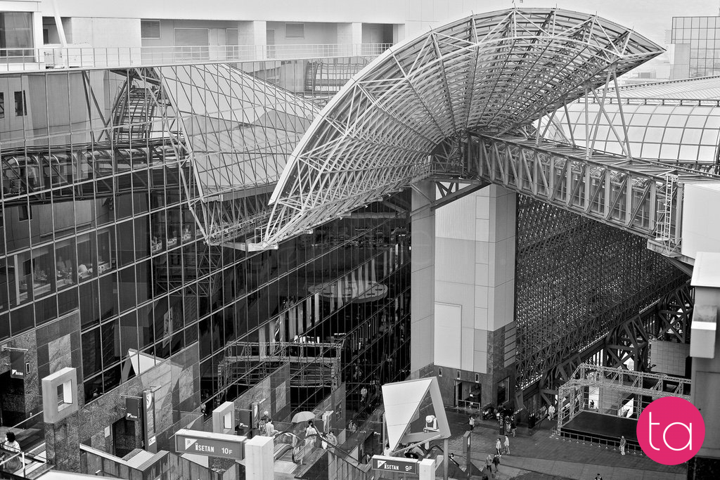 Kyoto Station in Black and White