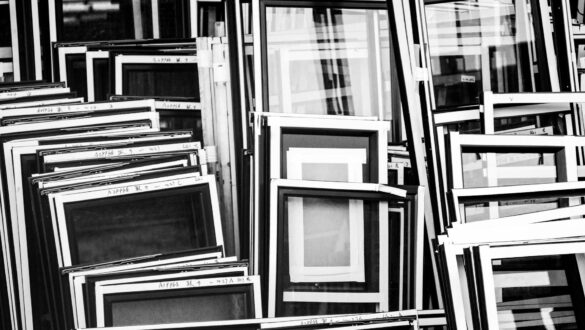monochrome photography of frames