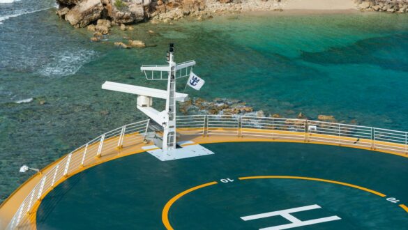 helicopter airport at the sea