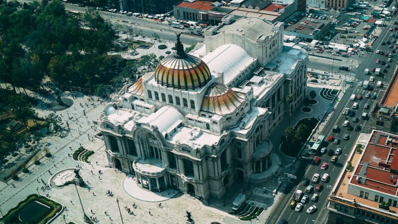 bird s eye view photography of dome building