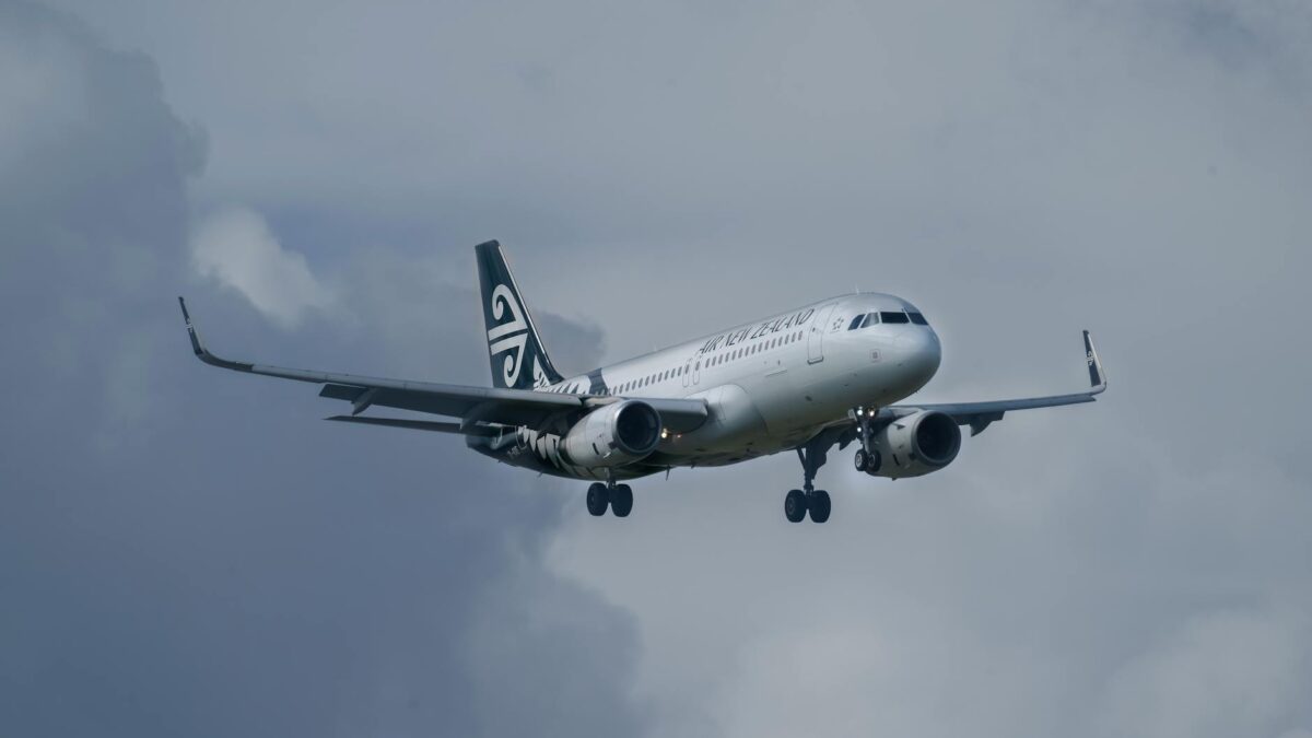 flying airplane in sky