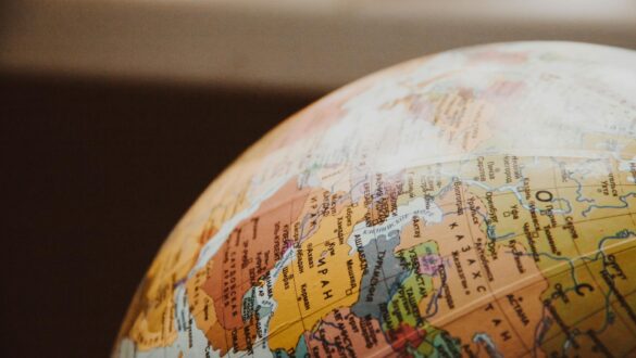 close up of globe