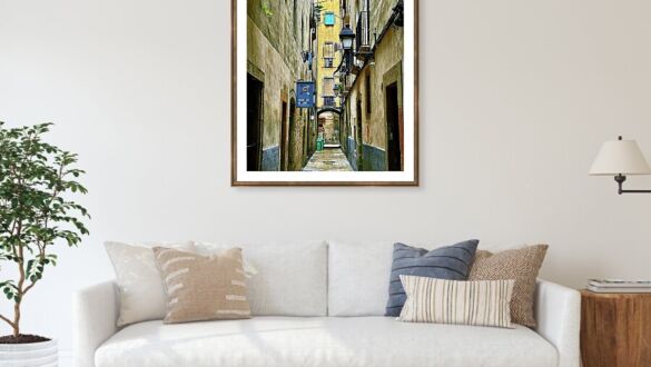 Arched Passageway in Barcelona's Gothic Quarter