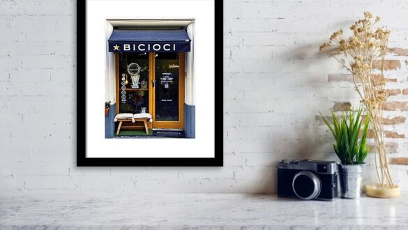 BICIOCI Bike Cafe in Barcelona's Gracia Neighborhood Framed Print