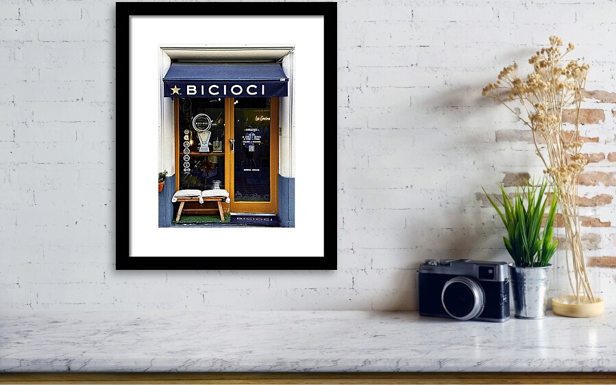 BICIOCI Bike Cafe in Barcelona's Gracia Neighborhood Framed Print