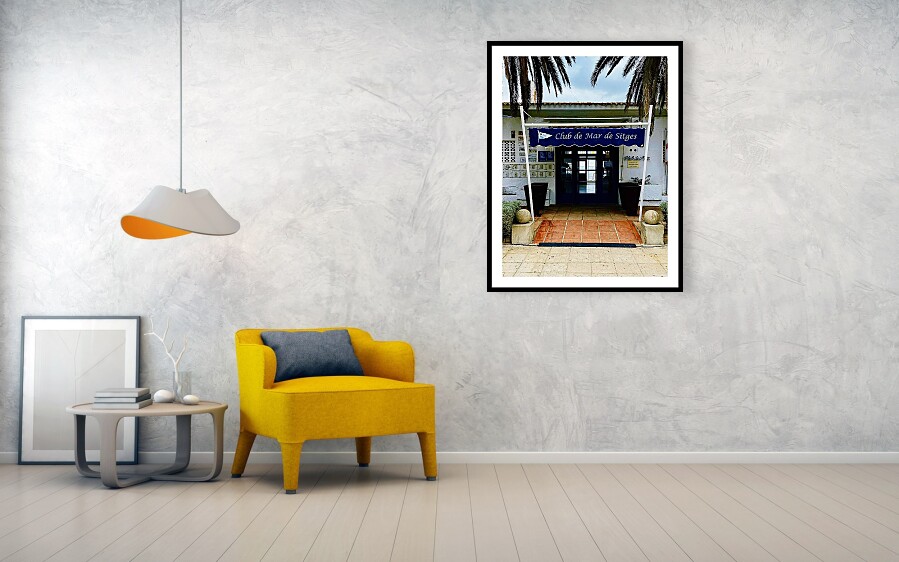 Club de Mar in Coastal Sitges, Spain Framed Print