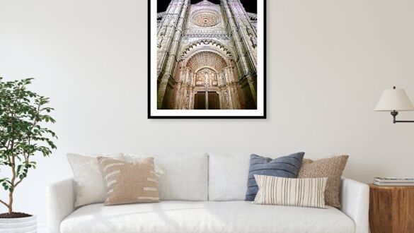 Dramatic Night View of Gothic La Seu, Palma de Mallorca Cathedral Framed Print