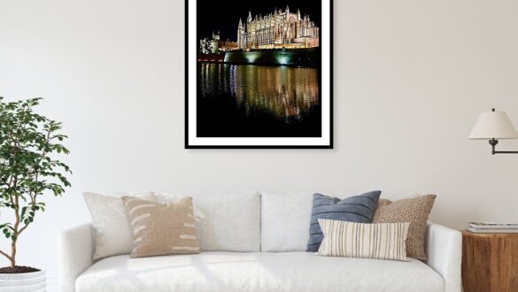 Gothic Spires and Golden Stone of La Seu, Palma Cathedral Framed Print