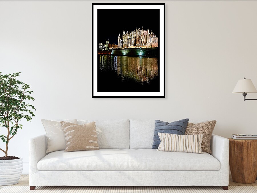 Gothic Spires and Golden Stone of La Seu, Palma Cathedral Framed Print