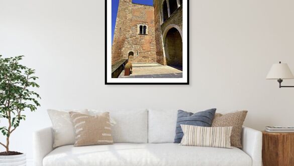 Medieval Tower and Gothic Arches, Royal Palace of La Almudaina Framed Print