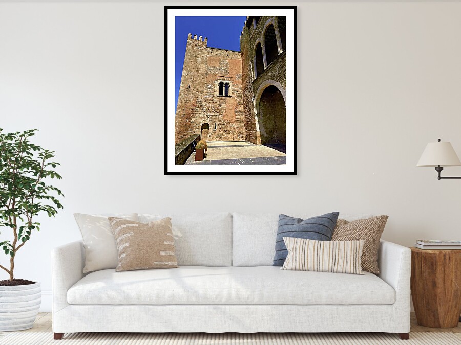 Medieval Tower and Gothic Arches, Royal Palace of La Almudaina Framed Print