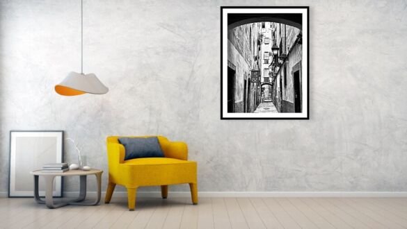 Under the Archways of Barcelona's Gothic Quarter Framed Print