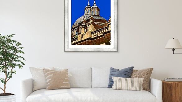 Baroque Spires and Tiled Domes of Basilica del Pilar, Zaragoza Framed Print