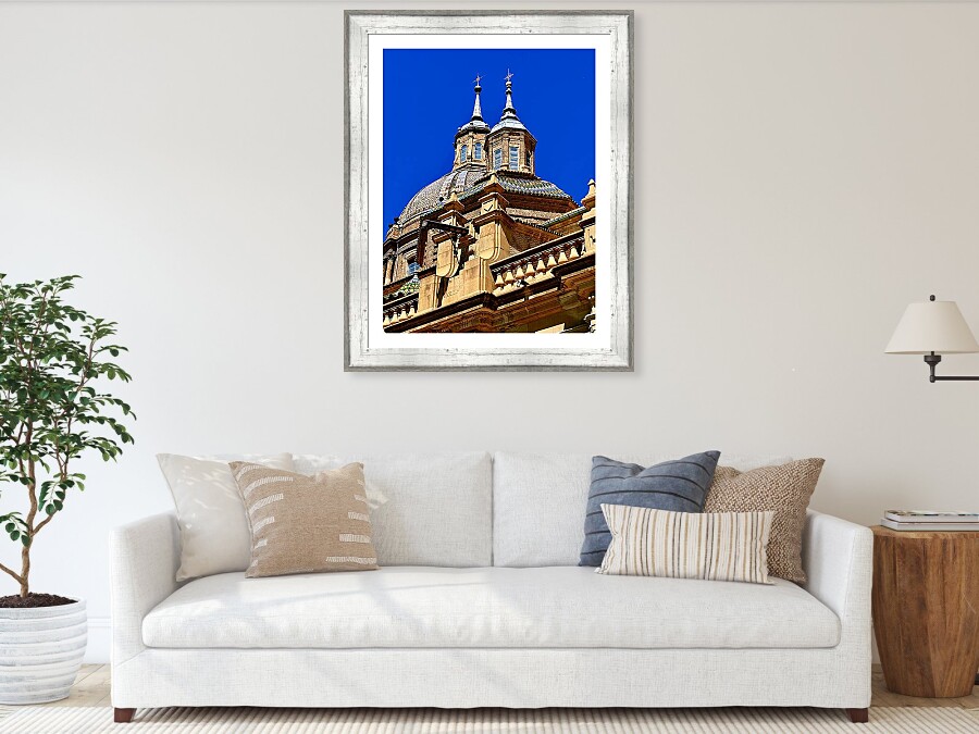 Baroque Spires and Tiled Domes of Basilica del Pilar, Zaragoza Framed Print
