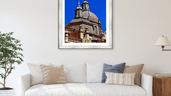 Close-Up of Basilica del Pilar Dome and Spires, Zaragoza, Spain Framed Print