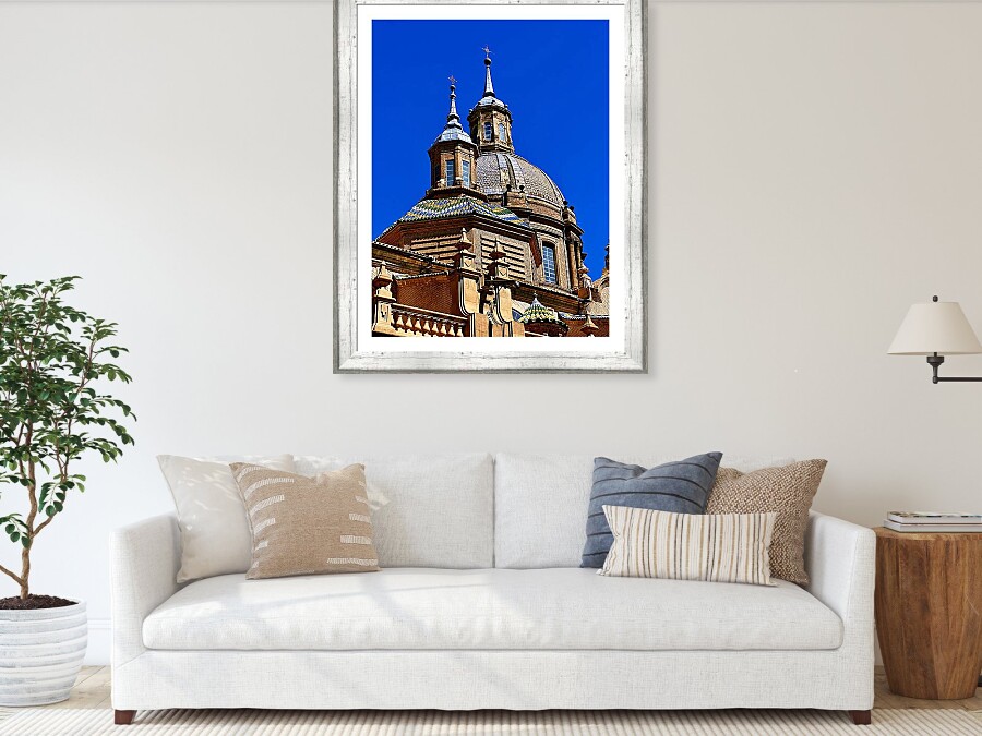 Close-Up of Basilica del Pilar Dome and Spires, Zaragoza, Spain Framed Print