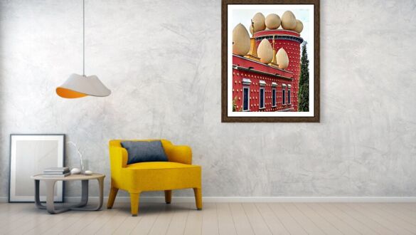 Golden Sculptures and Egg-Crowned Tower, Dali Museum Figueres Framed Print