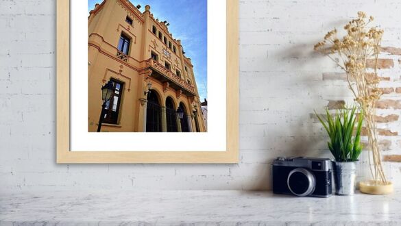 Neo Gothic Town Hall Facade, Casa de la Vila Sitges, Spain Framed Print