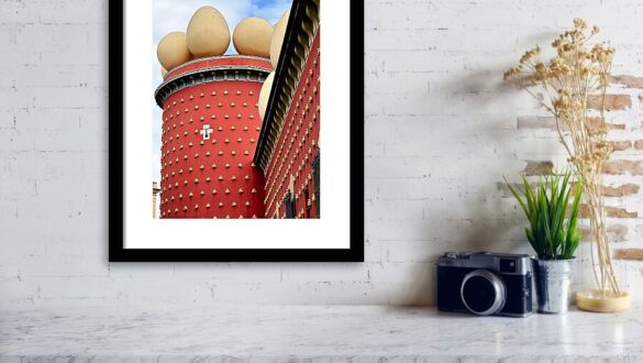 Red Tower with Golden Bread and Surreal Eggs, Dali Museum Framed Print