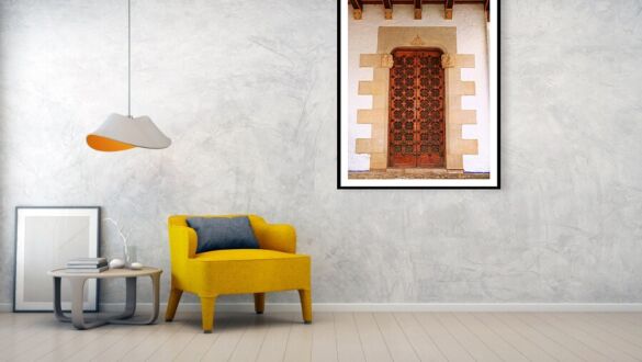 Ornate Wooden Doorway Sitges Spain Art Print Palau de Maricel Carved Wooden Door Fine Art