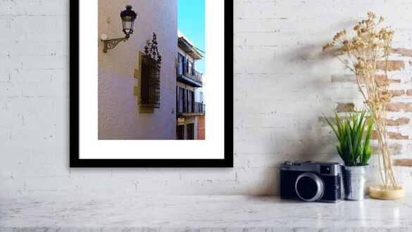 Sitges Spain Art Print Carrer de Fonollar Historic Street and Maricel Architecture Photography Print