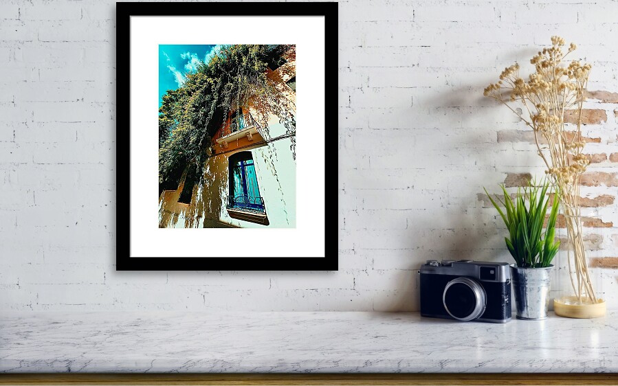 Sitges Spain Art Print Facade with Hanging Foliage and Vibrant Mediterranean Architecture Print