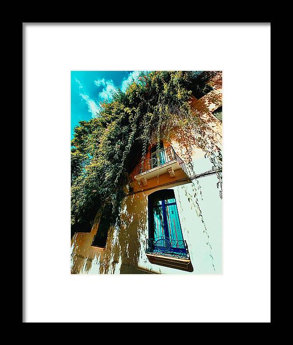 Sitges Spain Art Print Facade with Hanging Foliage and Vibrant Mediterranean Architecture Print