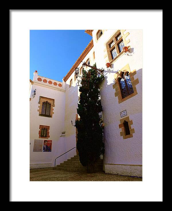 Sitges Spain Art Print Palau de Maricel Stone Courtyard and Mediterranean Architecture Print