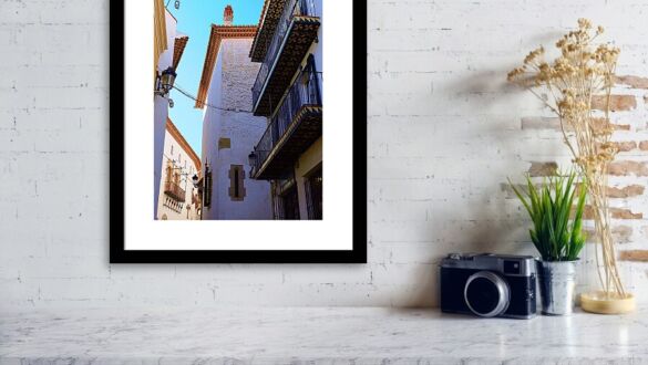 Sitges, Spain Art Print, Traditional Mediterranean Architecture, and Terracotta Chimney Photography Print