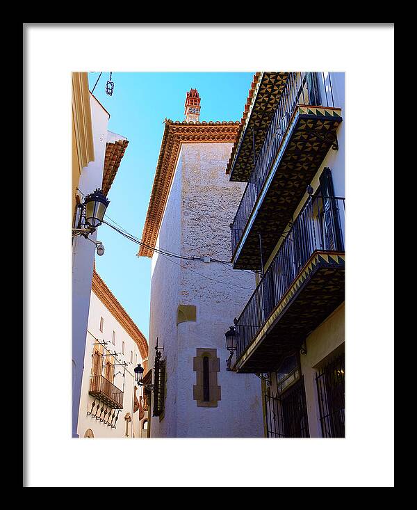 Sitges Spain Art Print Traditional Mediterranean Architecture and Terracotta Chimney Photography Print