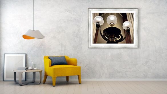 Barcelona Biblioteca Publica Arus Antique Light Fixture and Ornate Metalwork in Catalonia Spain Print