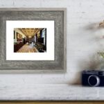 Barcelona Biblioteca Publica Arus Grand Hall with Chandelier and Library Bookshelves in Catalonia