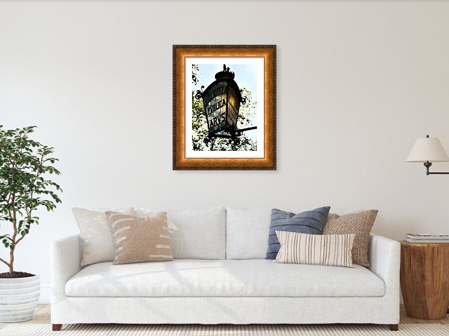 Barcelona Biblioteca Publica Arus Stained Glass Lamp in Catalonia Spain