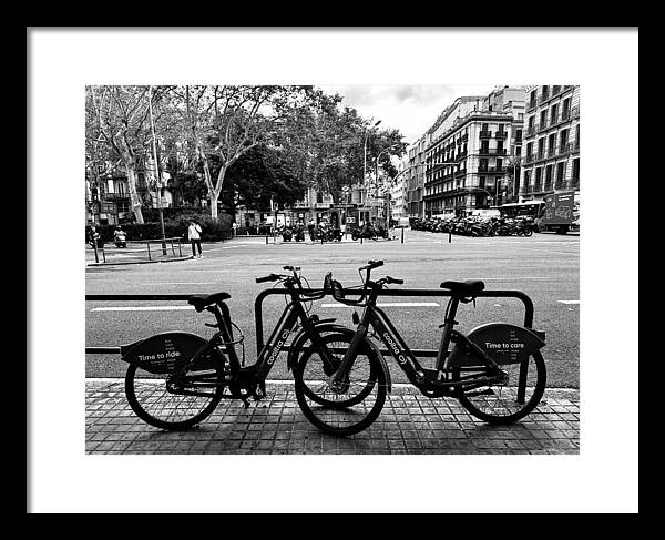 Barcelona Urban Bicycles and Classic European Street Architecture in Catalonia Spain Fine Art Print