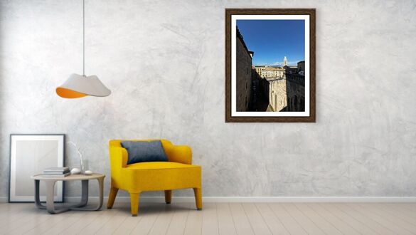 Girona Elevated Old Town View and Historic Stone Architecture in Catalonia Spain Fine Art Print