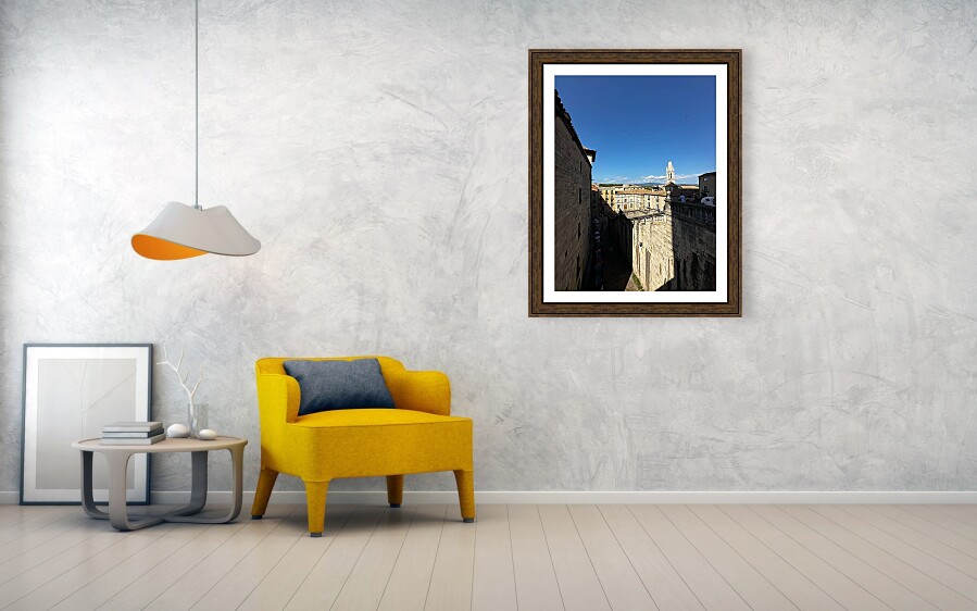 Girona Elevated Old Town View and Historic Stone Architecture in Catalonia Spain Fine Art Print