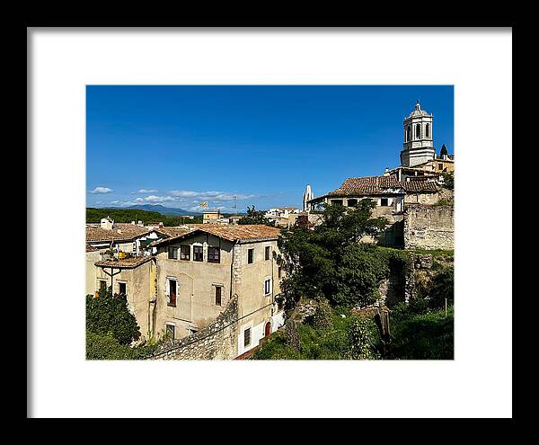 Girona Medieval Skyline with Stone Architecture and Cathedral Tower Catalonia Spain Fine Art Print