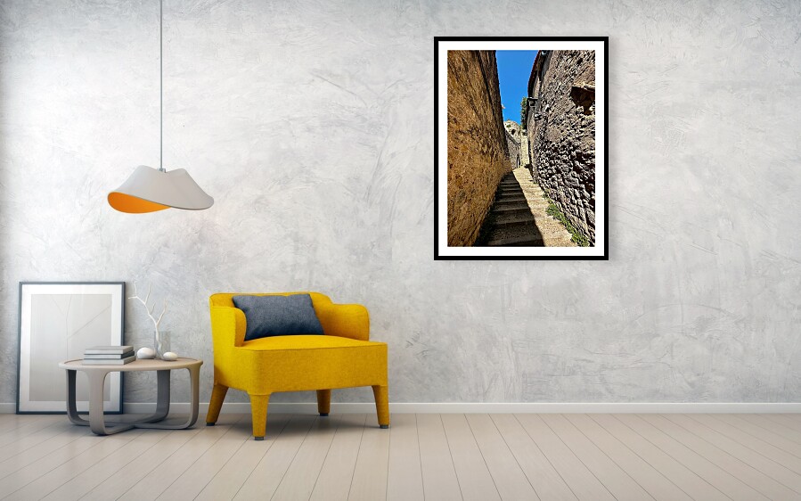 Girona Spain Art Print Historic Stone Pathway and Medieval Architecture Fine Art Print